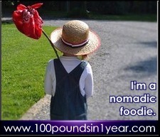"I'm a nomadic foodie," from 100poundsin1year.com